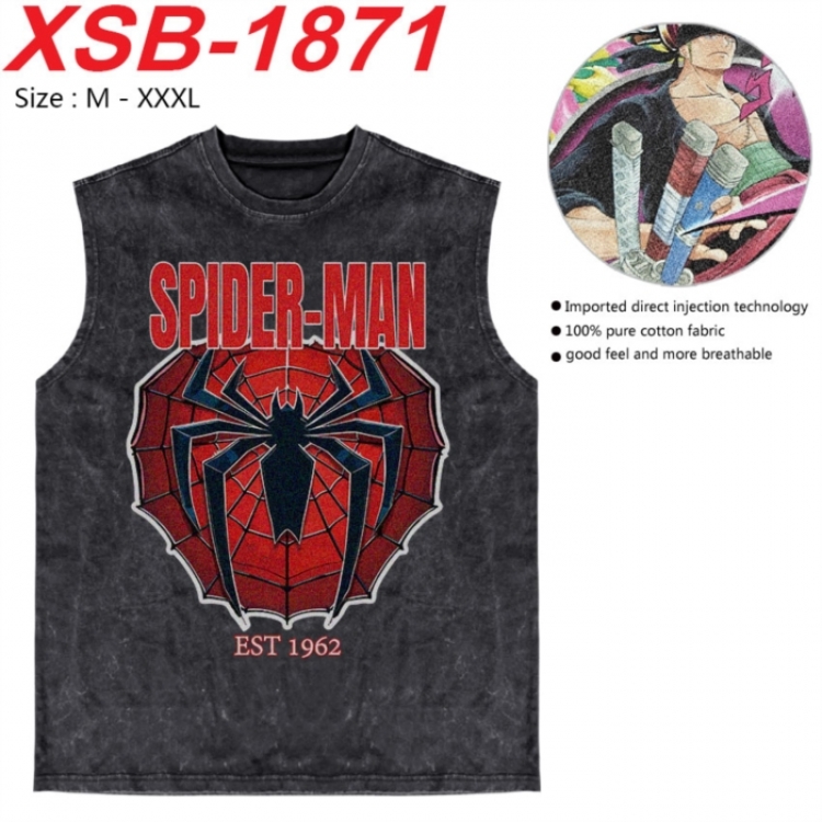 Marvel Anime pure cotton wash vest T-shirt 250g M-3XL XSB-1871