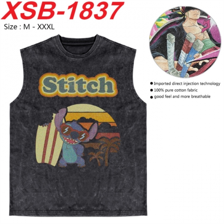 Lilo & Stitch Anime pure cotton wash vest T-shirt 250g M-3XL