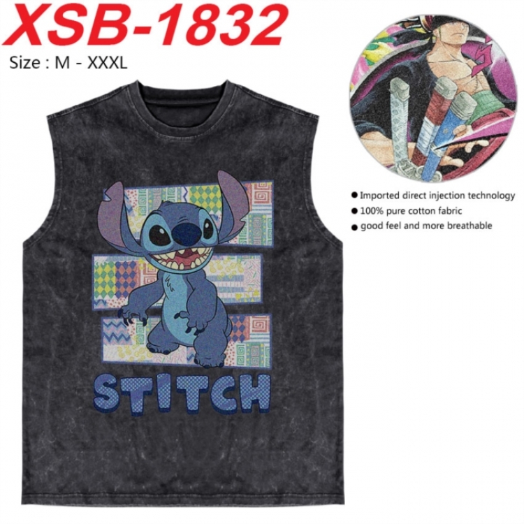 Lilo & Stitch Anime pure cotton wash vest T-shirt 250g M-3XL