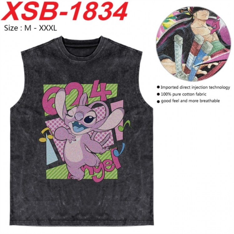 Lilo & Stitch Anime pure cotton wash vest T-shirt 250g M-3XL