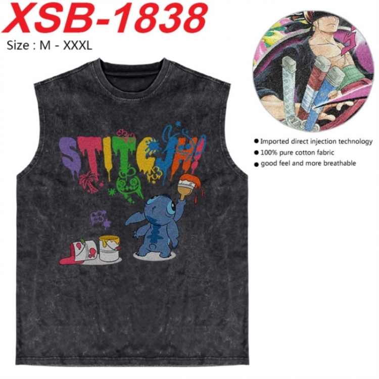 Lilo & Stitch Anime pure cotton wash vest T-shirt 250g M-3XL