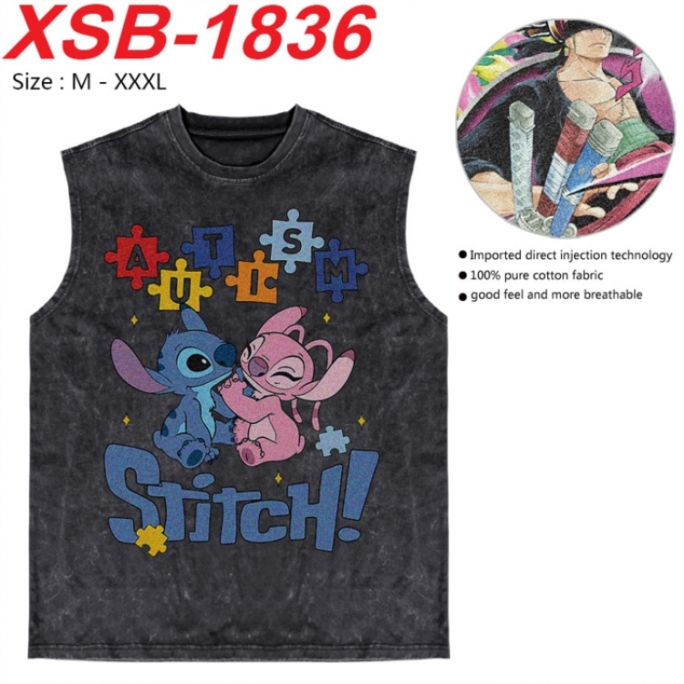Lilo & Stitch Anime pure cotton wash vest T-shirt 250g M-3XL