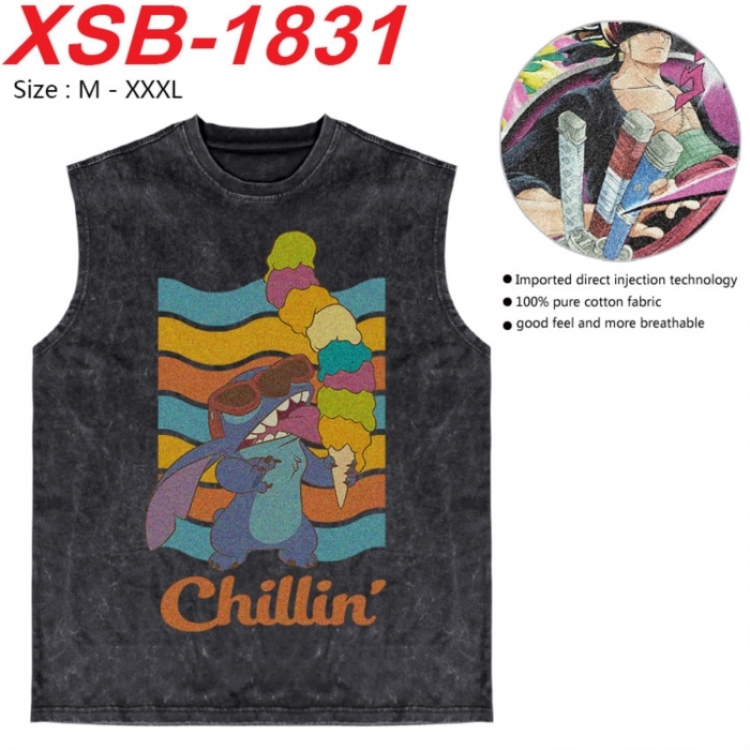 Lilo & Stitch Anime pure cotton wash vest T-shirt 250g M-3XL