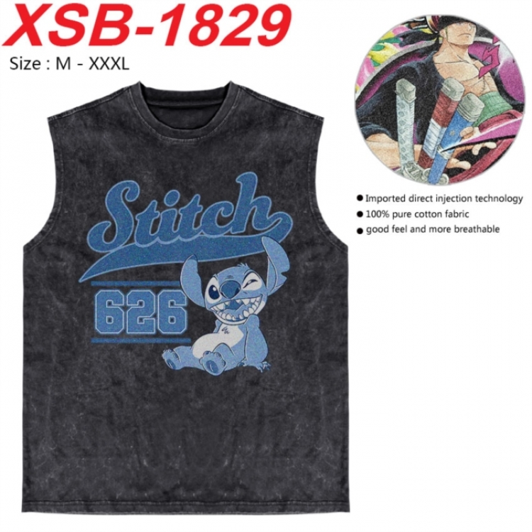 Lilo & Stitch Anime pure cotton wash vest T-shirt 250g M-3XL