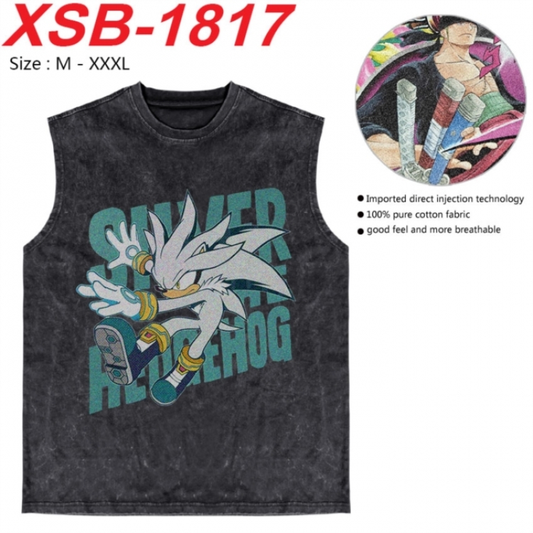 Sonic The Hedgehog Anime pure cotton wash vest T-shirt 250g M-3XL XSB-1817