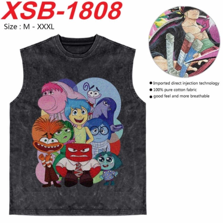 Inside Out Anime pure cotton wash vest T-shirt 250g M-3XL XSB-1808