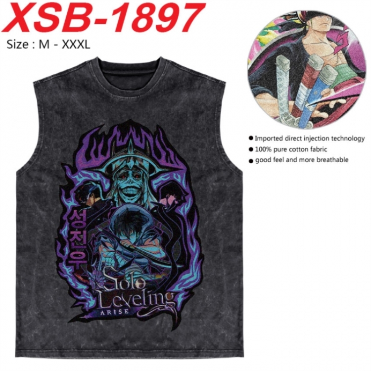 Solo Leveling:Arise Anime pure cotton wash vest T-shirt 250g M-3XL XSB-1897