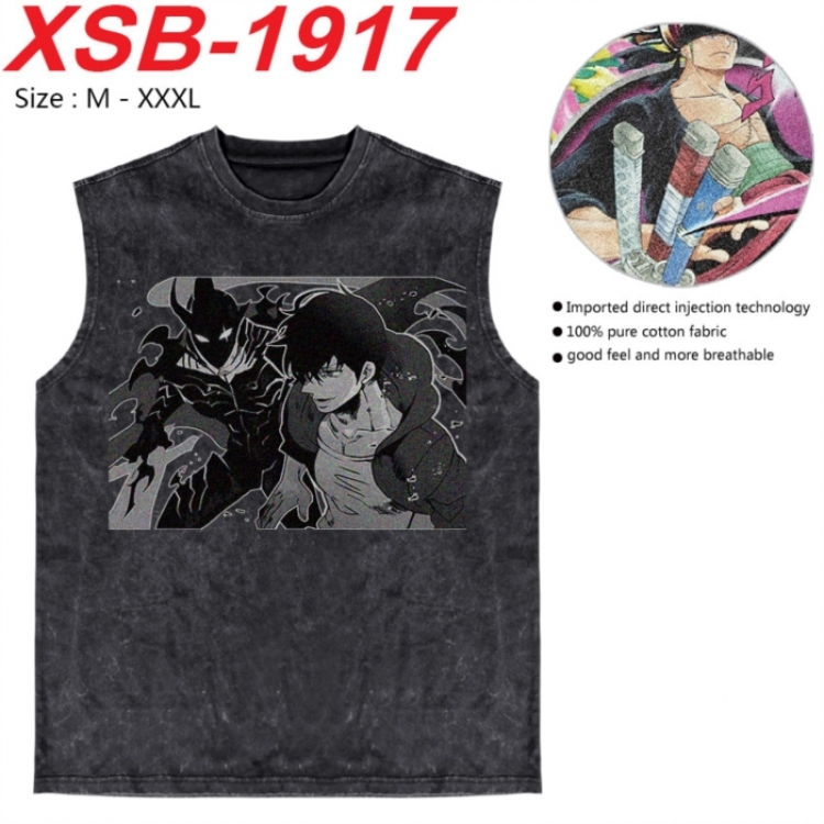 Solo Leveling:Arise Anime pure cotton wash vest T-shirt 250g M-3XL XSB-1917