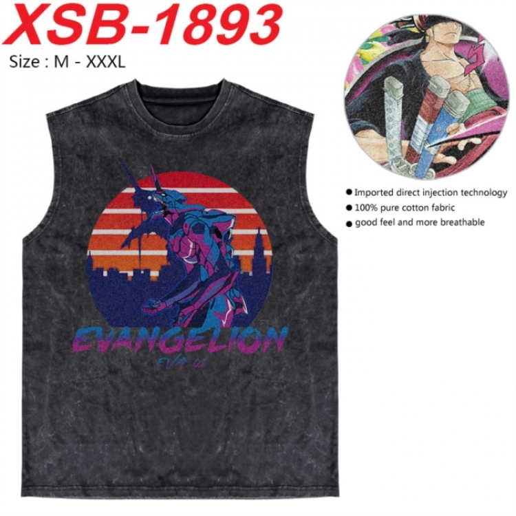 EVA Anime pure cotton wash vest T-shirt 250g M-3XL XSB-1893