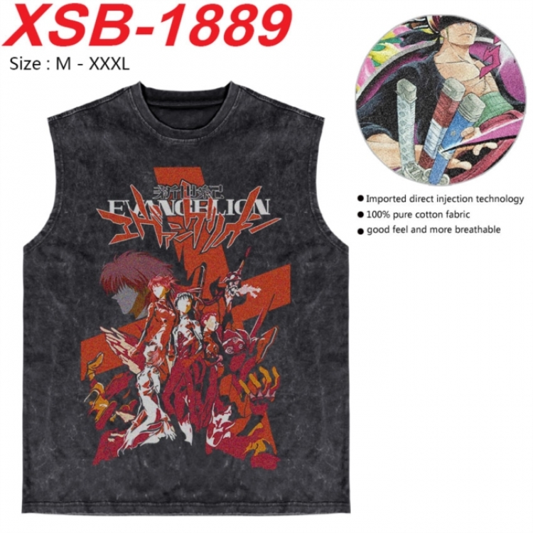 EVA Anime pure cotton wash vest T-shirt 250g M-3XL  XSB-1889