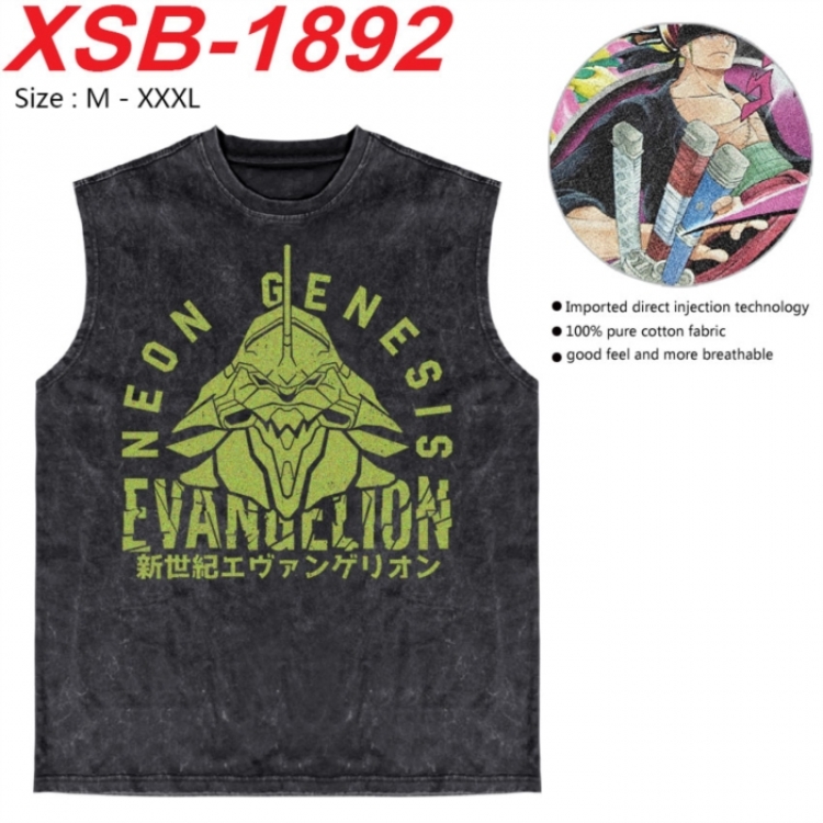 EVA Anime pure cotton wash vest T-shirt 250g M-3XL XSB-1892