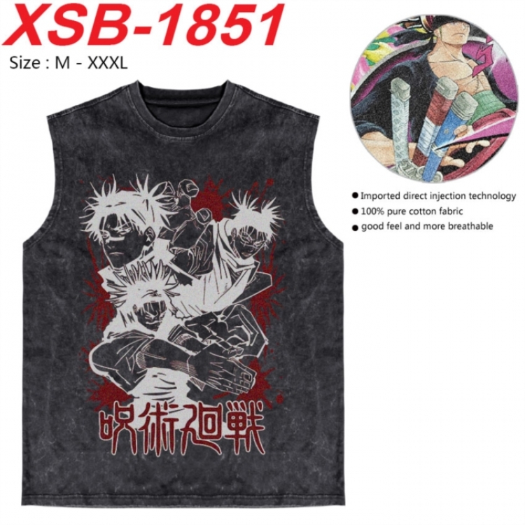 Jujutsu Kaisen Anime pure cotton wash vest T-shirt 250g M-3XL