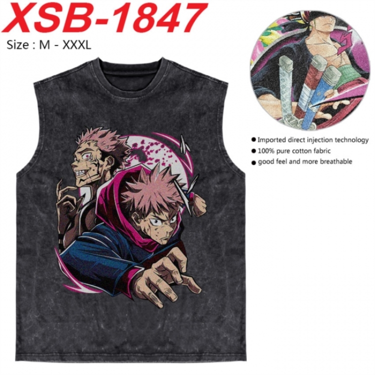 Jujutsu Kaisen Anime pure cotton wash vest T-shirt 250g M-3XL