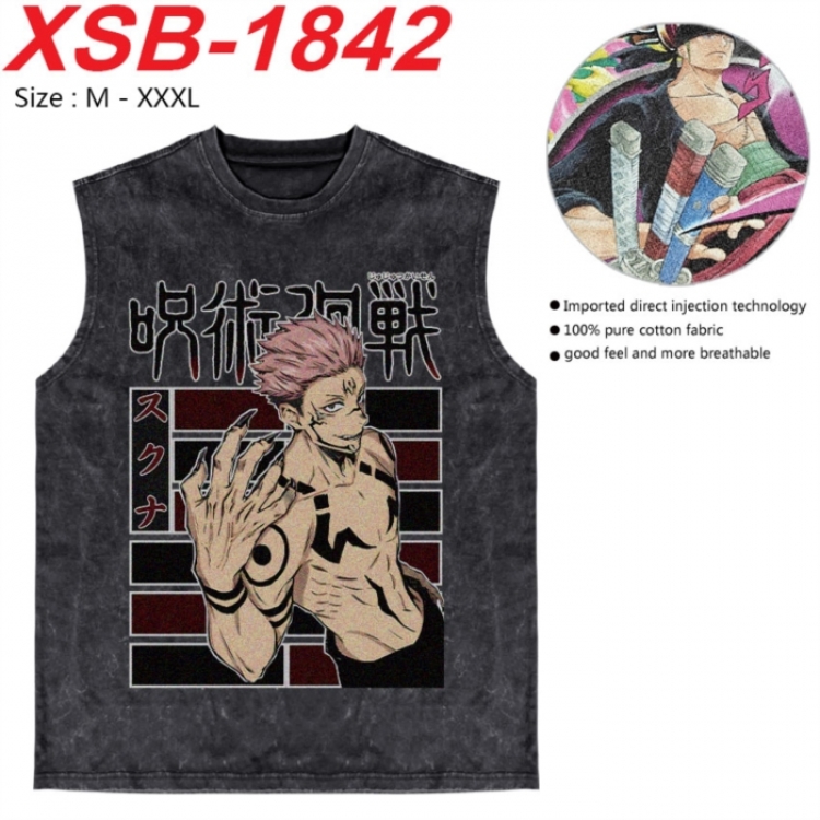 Jujutsu Kaisen Anime pure cotton wash vest T-shirt 250g M-3XL