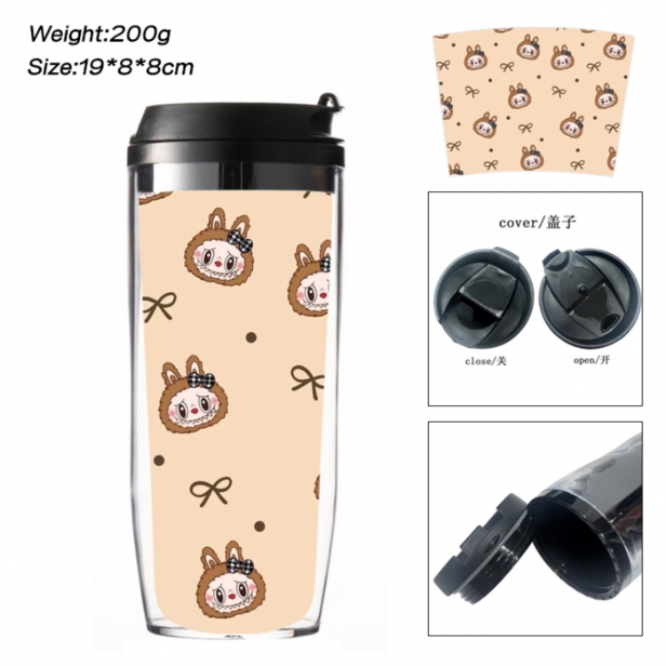 Labubu Anime double-layer insulated water bottle and cup 350ML