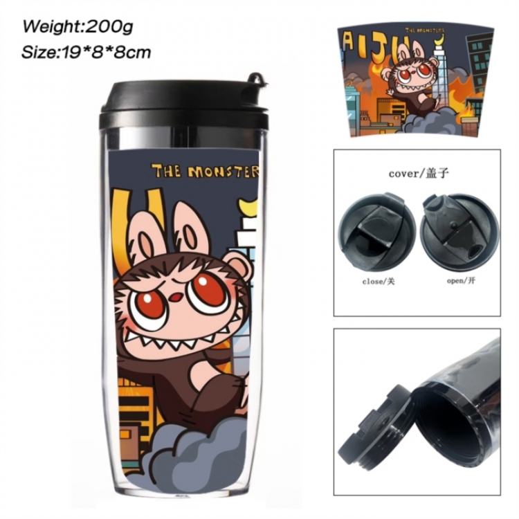 Labubu Anime double-layer insulated water bottle and cup 350ML