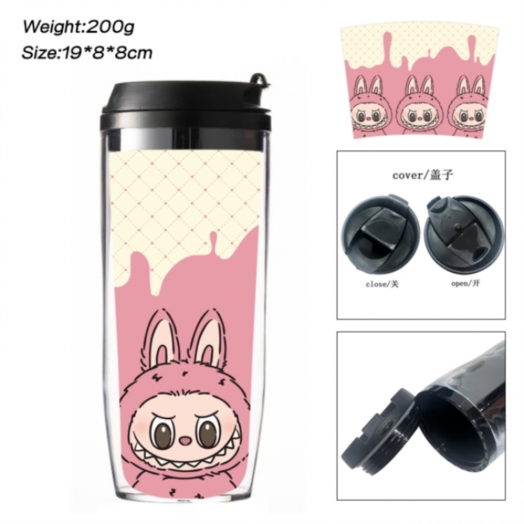 Labubu Anime double-layer insulated water bottle and cup 350ML