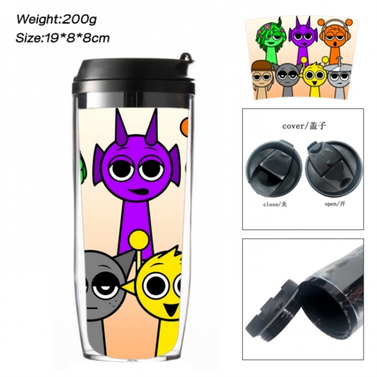 Sprunki Plush Anime double-layer insulated water bottle and cup 350ML