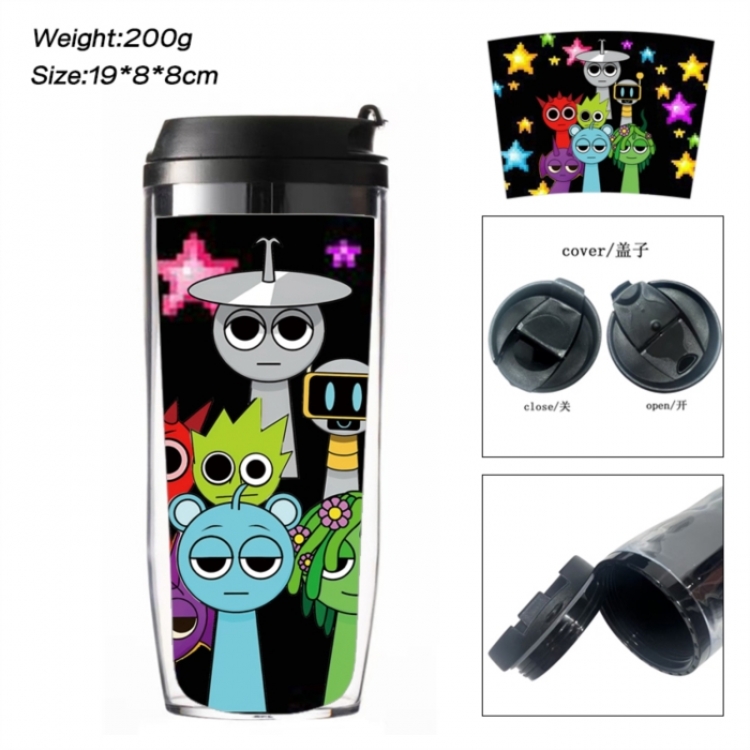 Sprunki Plush Anime double-layer insulated water bottle and cup 350ML