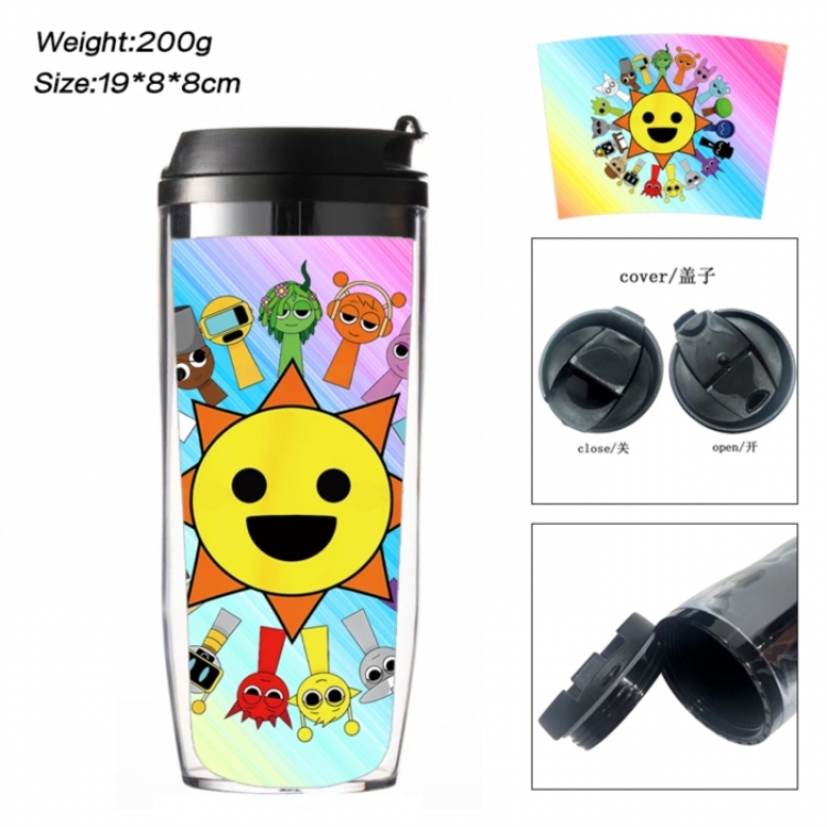 Sprunki Plush Anime double-layer insulated water bottle and cup 350ML