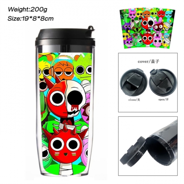 Sprunki Plush Anime double-layer insulated water bottle and cup 350ML