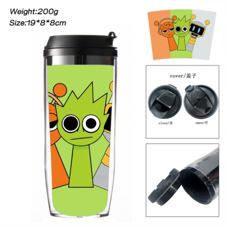 Sprunki Plush Anime double-layer insulated water bottle and cup 350ML