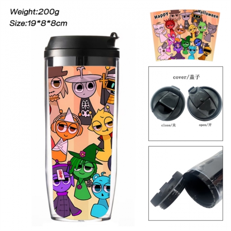 Sprunki Plush Anime double-layer insulated water bottle and cup 350ML