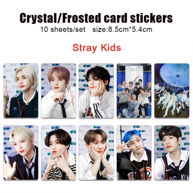 stray-kids Frosted anime crystal bus card decorative sticker a set of 10  price for 5 set
