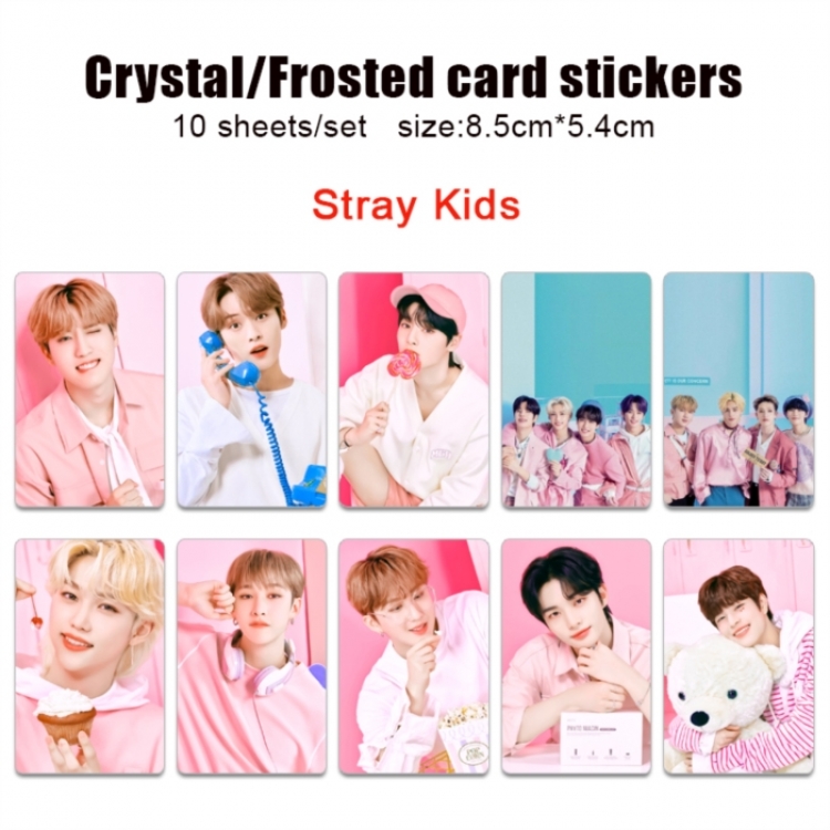 stray-kids Frosted anime crystal bus card decorative sticker a set of 10  price for 5 set