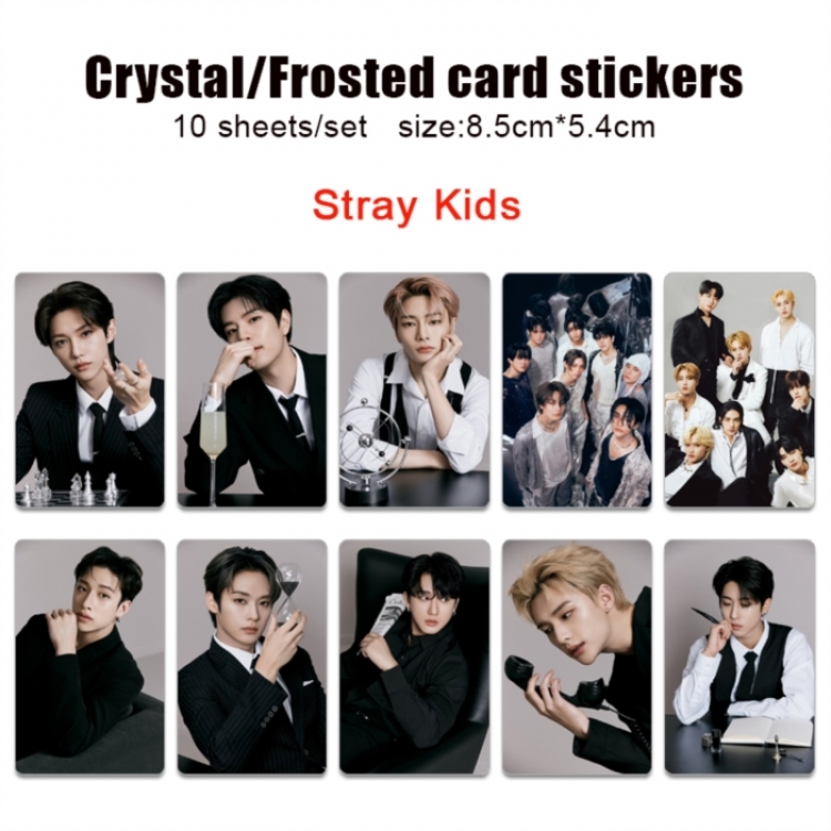 stray-kids Frosted anime crystal bus card decorative sticker a set of 10  price for 5 set