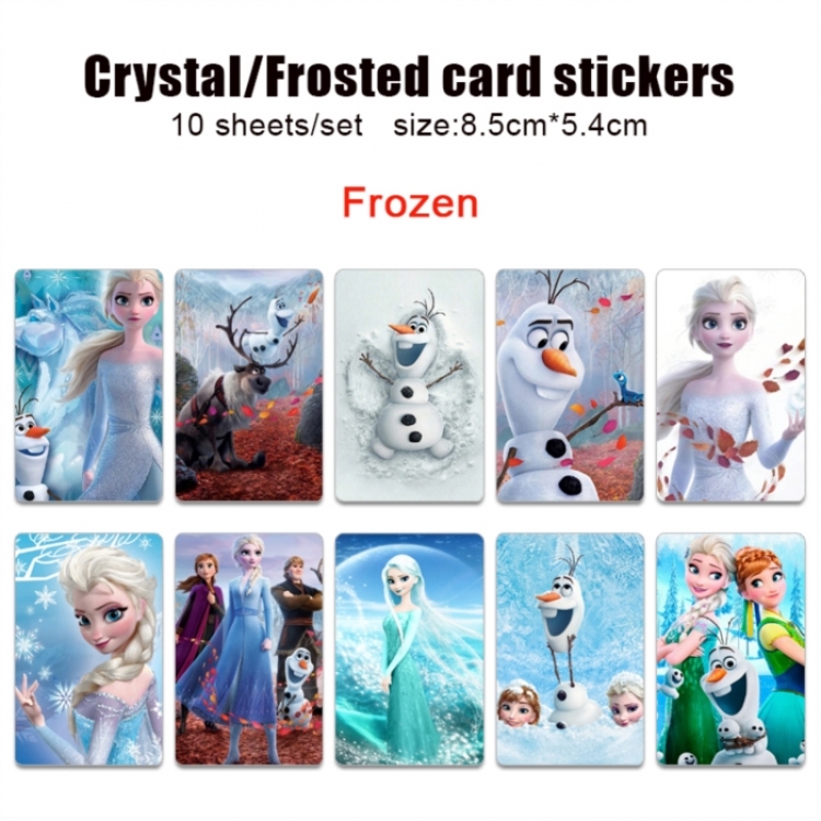 Frozen Frosted anime crystal bus card decorative sticker a set of 10  price for 5 set