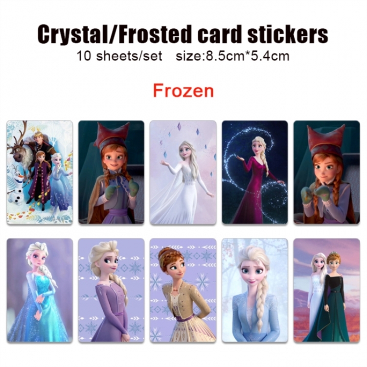 Frozen Frosted anime crystal bus card decorative sticker a set of 10  price for 5 set