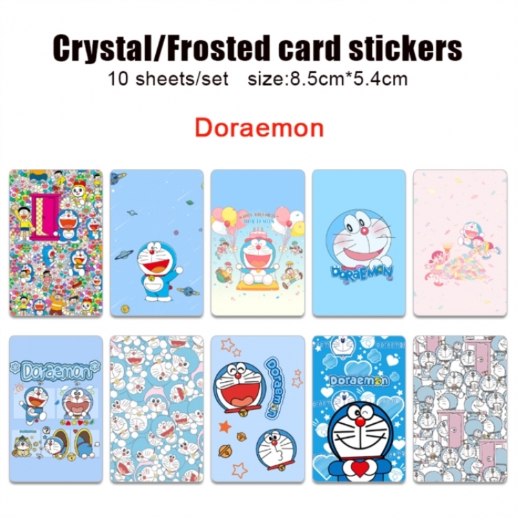 Doraemon Frosted anime crystal bus card decorative sticker a set of 10  price for 5 set