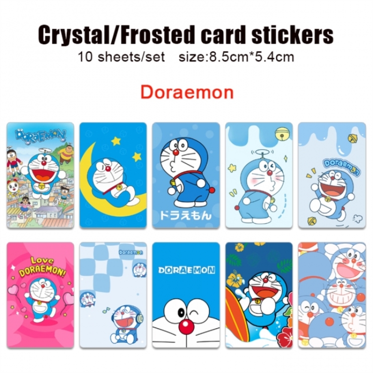 Doraemon Frosted anime crystal bus card decorative sticker a set of 10  price for 5 set