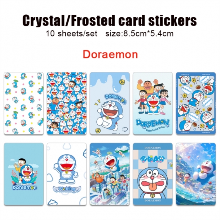 Doraemon Frosted anime crystal bus card decorative sticker a set of 10  price for 5 set