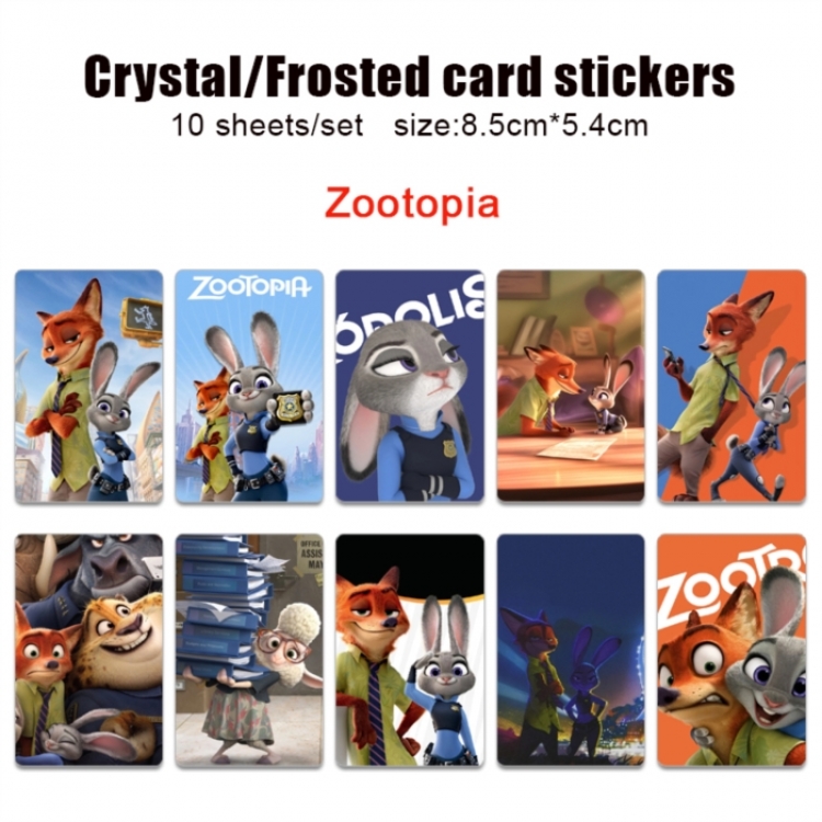 Zootopia Frosted anime crystal bus card decorative sticker a set of 10  price for 5 set