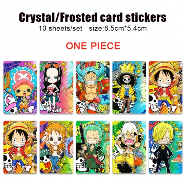 One Piece Frosted anime crystal bus card decorative sticker a set of 10  price for 5 set