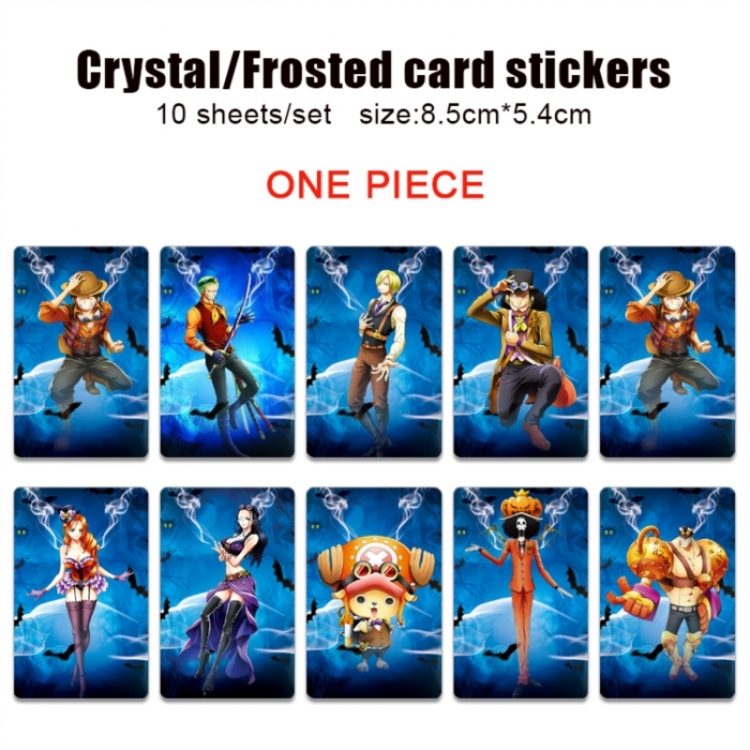 One Piece Frosted anime crystal bus card decorative sticker a set of 10  price for 5 set