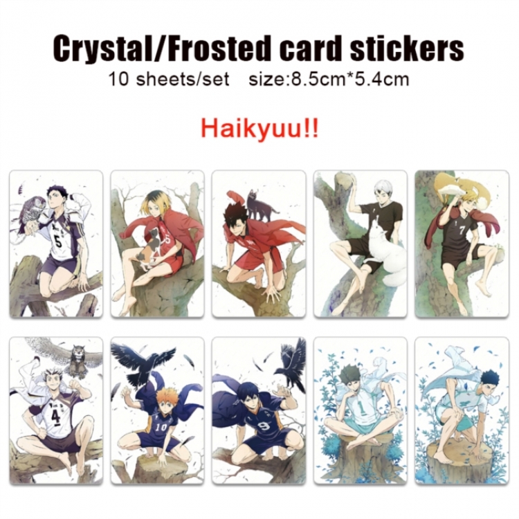 Haikyuu!! Frosted anime crystal bus card decorative sticker a set of 10  price for 5 set