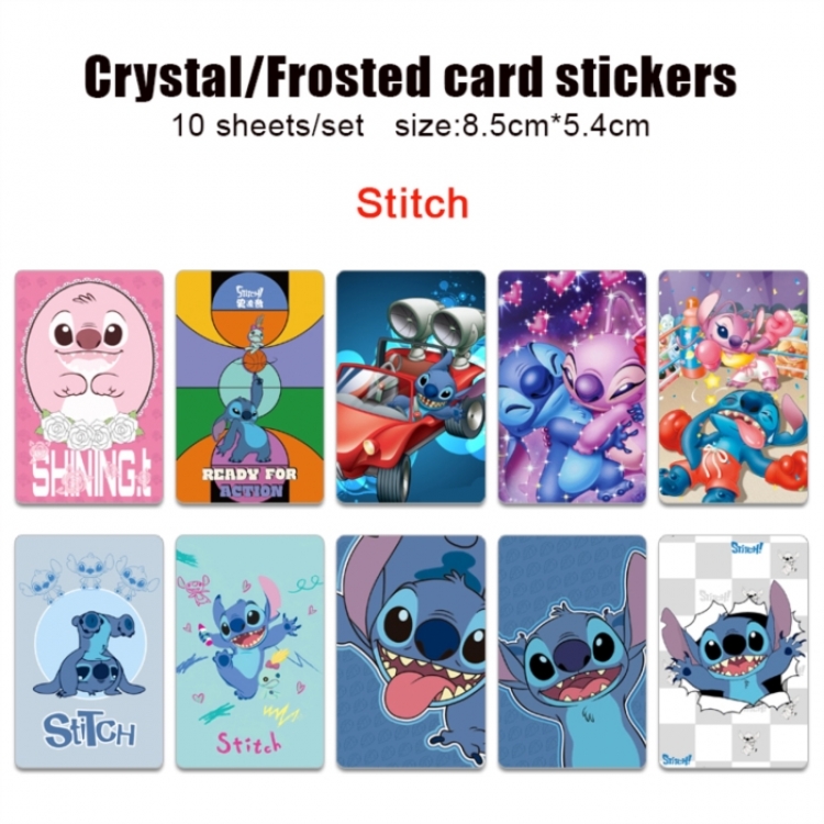 Lilo & Stitch Frosted anime crystal bus card decorative sticker a set of 10  price for 5 set
