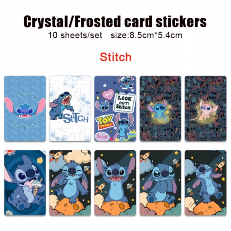 Lilo & Stitch Frosted anime crystal bus card decorative sticker a set of 10  price for 5 set