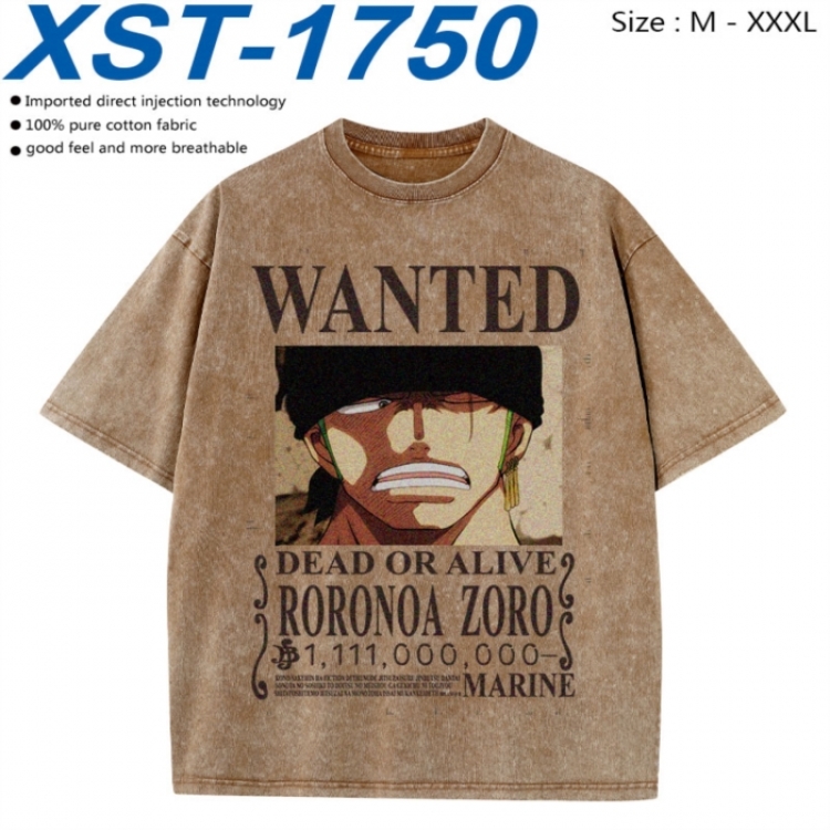 One Piece Cotton direct spray color print washed denim T-shirt 250g from M to 3XL XST-1750