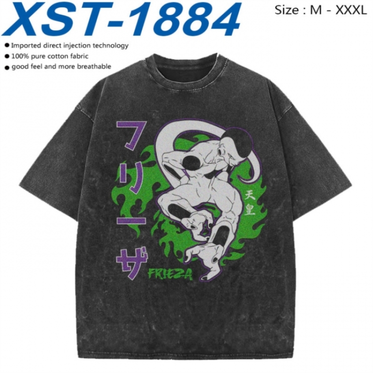 DRAGON BALL Cotton direct spray color print washed denim T-shirt 250g from M to 3XL  XST-1884