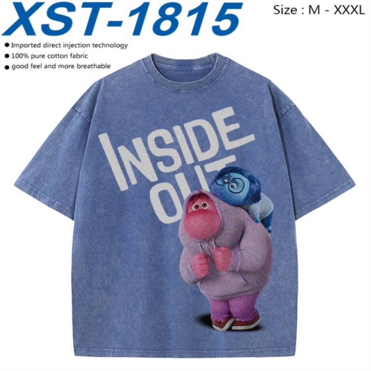 Inside Out Cotton direct spray color print washed denim T-shirt 250g from M to 3XL XST-1815