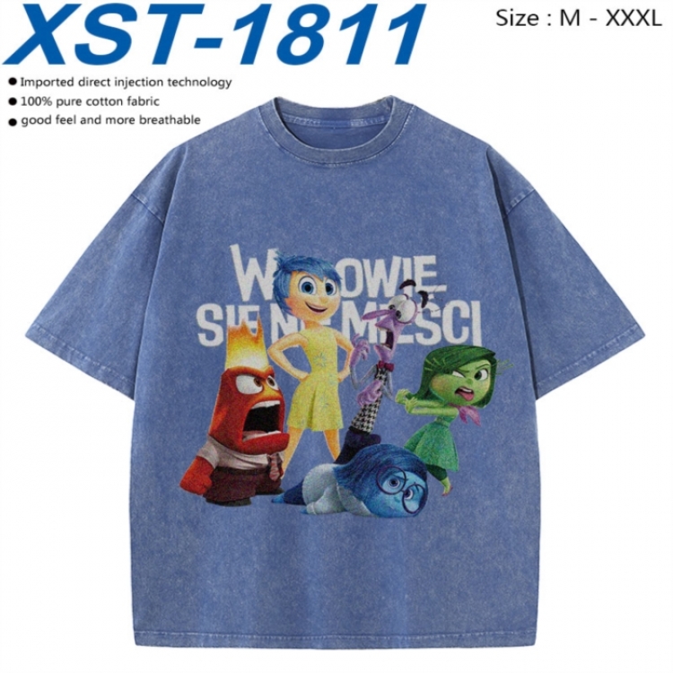 Inside Out Cotton direct spray color print washed denim T-shirt 250g from M to 3XL XST-1811