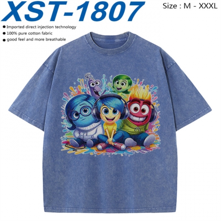 Inside Out Cotton direct spray color print washed denim T-shirt 250g from M to 3XL XST-1807
