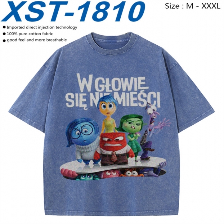 Inside Out Cotton direct spray color print washed denim T-shirt 250g from M to 3XL XST-1810