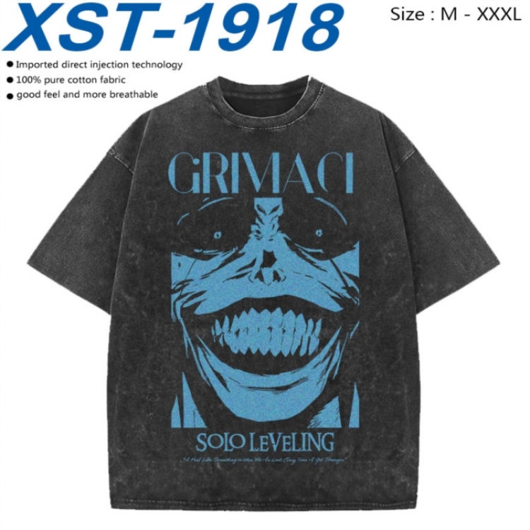 Solo Leveling:Arise Cotton direct spray color print washed denim T-shirt 250g from M to 3XL XST-1918