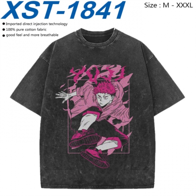 Jujutsu Kaisen Cotton direct spray color print washed denim T-shirt 250g from M to 3XL  XST-1841