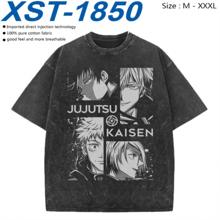 Jujutsu Kaisen Cotton direct spray color print washed denim T-shirt 250g from M to 3XL  XST-1850